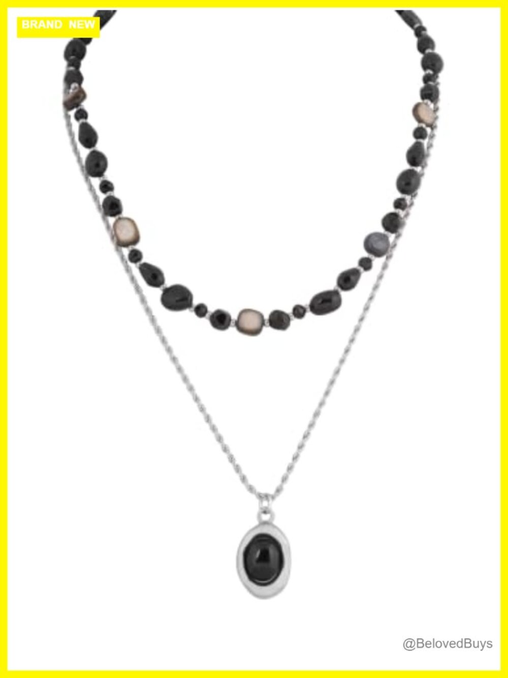 Layered Crystal Choker Necklace Stainless Steel Gothic Emo Punk Y2K